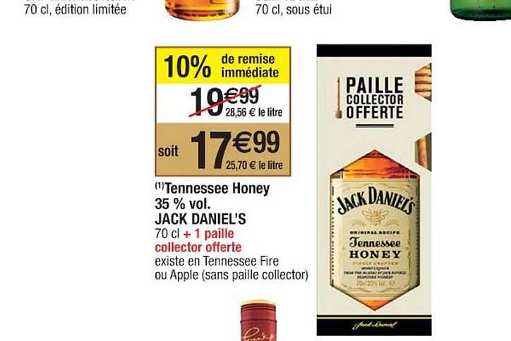 tennessee honey 35% vol. jack daniel's