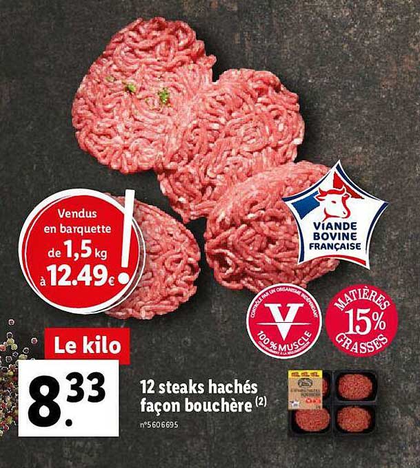12 steaks hachés façon bouchère