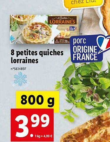 8 petites quiches lorraines