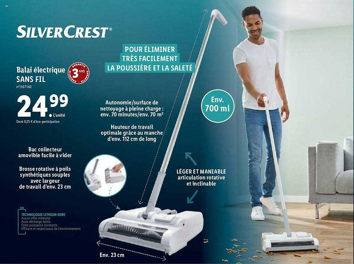 balai électrique sans fil silver crest