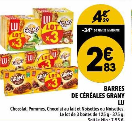Barres De Céréales Grany Lu