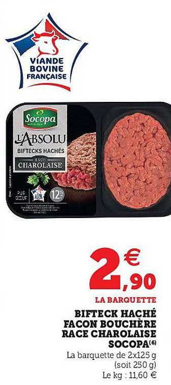 bifteck haché façon buchère race charolaise socopa