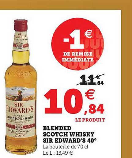 Blended Scotch Whisky Sir Edward's 40°