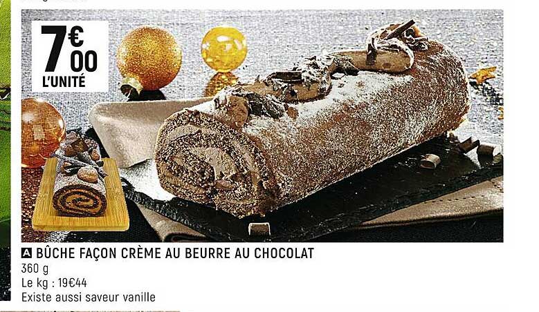 bûche façon crème au beurre au chocolat