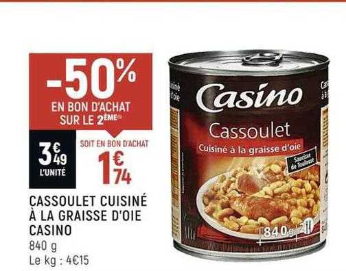 Cassoulet Cuisiné à La Graisse D'oie Casino