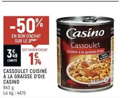 cassoulet cuisiné à la graisse d'oie casino