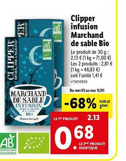 clipper infusion marchand de sable bio