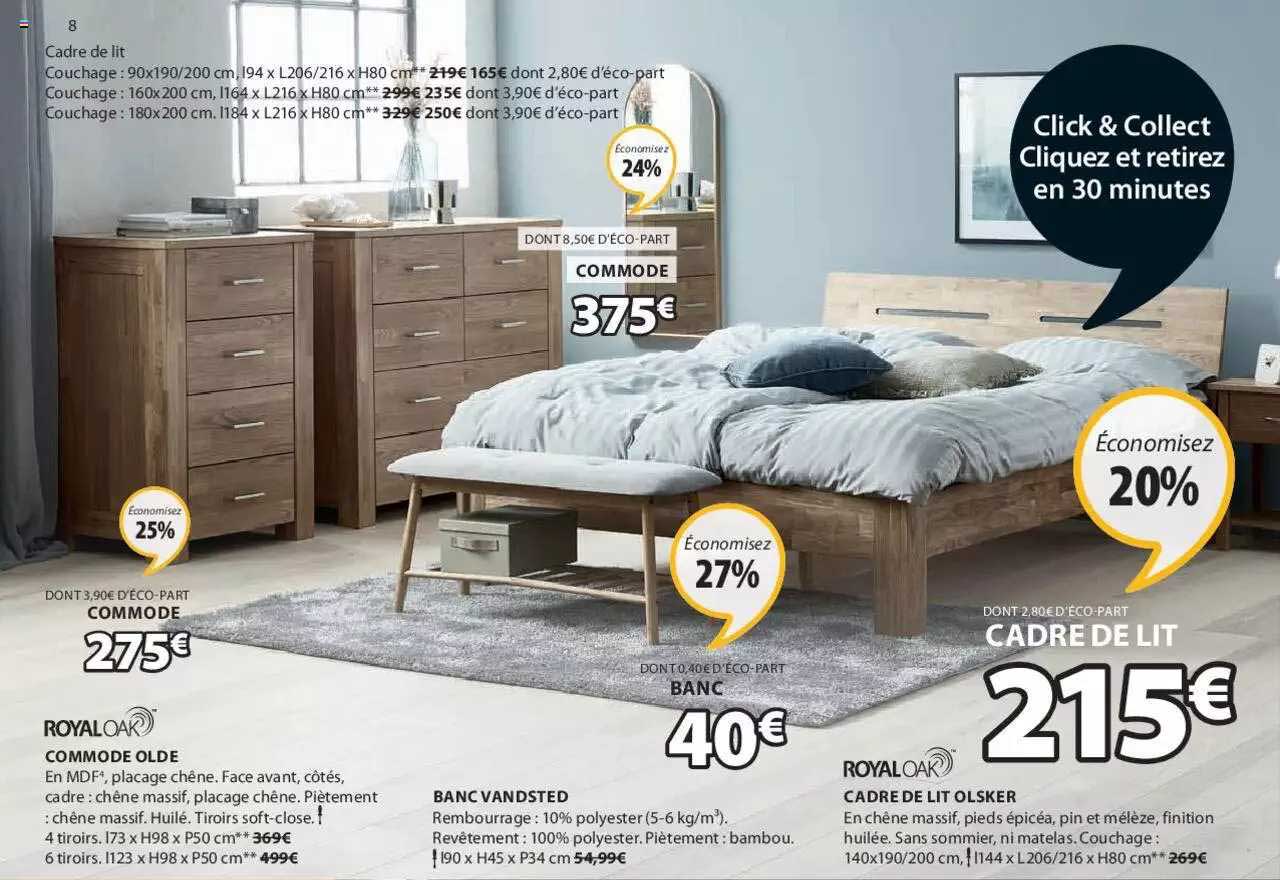 commode olde, banc vandsted, cadre de lit olsker royal oak