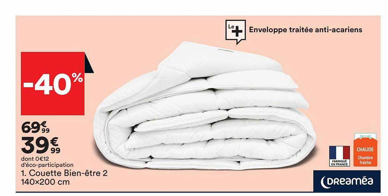 couette bien-être 2 140x200 cm dreaméa