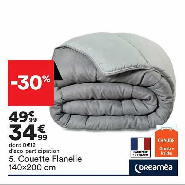 couette flanelle 140x200 cm dreaméa