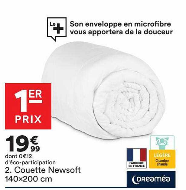 couette newsoft 140x200 cm dreaméa