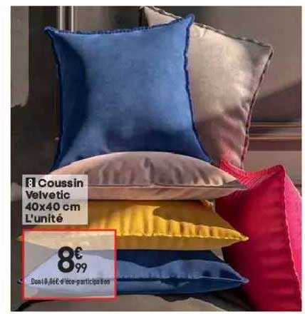 coussin velvetic 40 x 40 cm