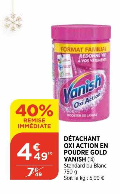 détachant oxi action en poudre gold vanish
