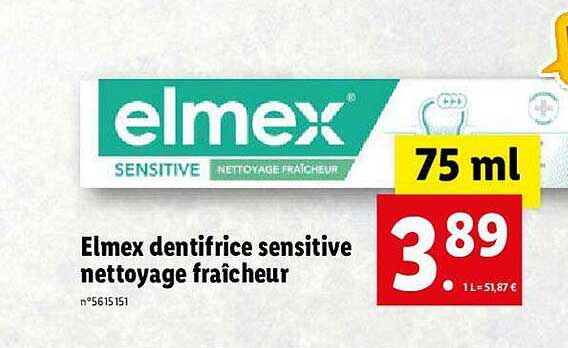 Elmex Dentifrice Sensitive Nettoyage Fraîcheur