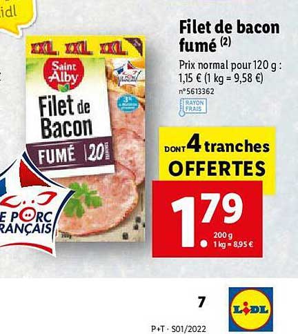 filet de bacon fumé saint alby