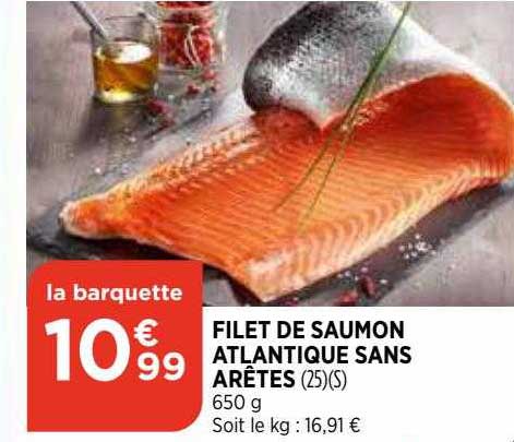 filet de saumon atlantique sans arêtes
