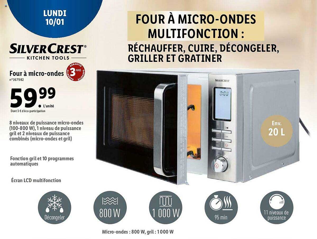 four à micro-ondes silver crest
