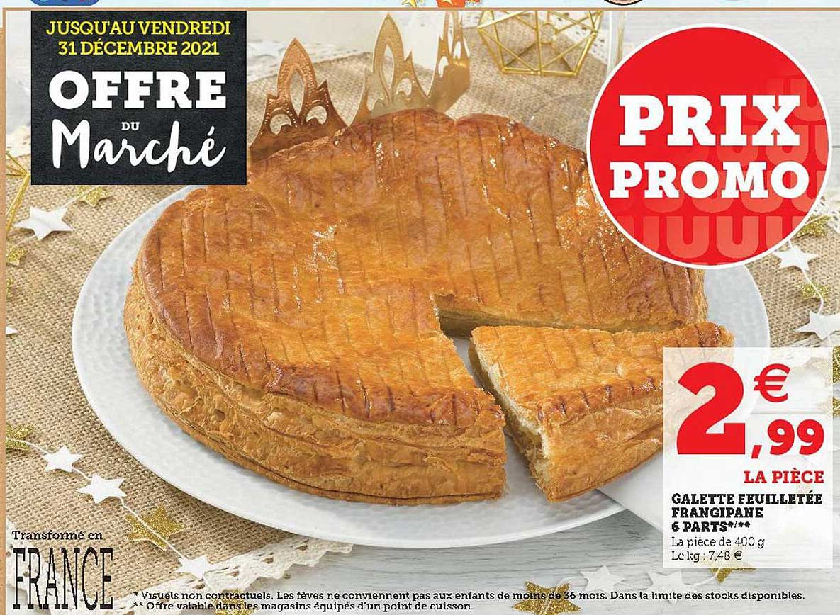 galette feuilletée frangipane 6 parts