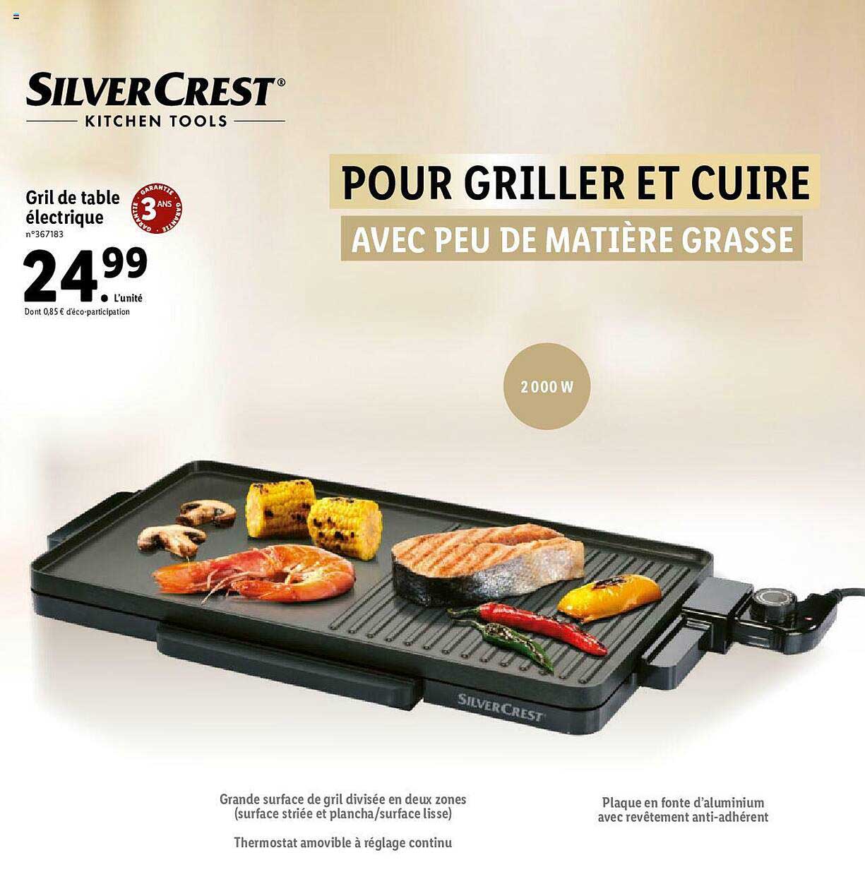 gril de table électrique silver crest