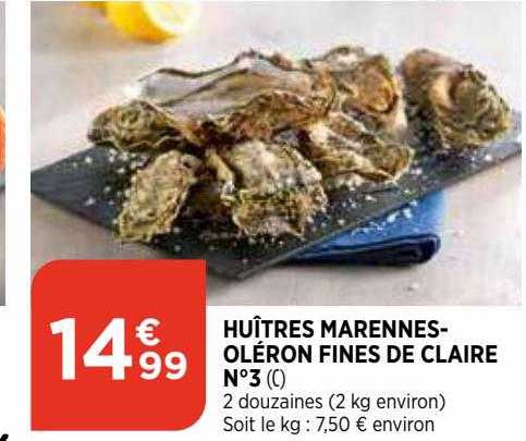 huîtres marennes-oléron fines de claire n°3