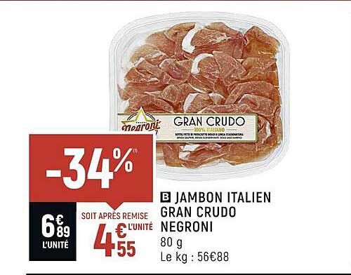 jambon italien gran crudo negroni