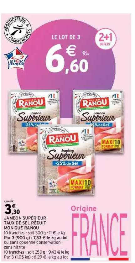 jambon supérieur taux de sel réduit monique ranou