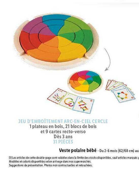 jeu d'emboîtement arc-en-ciel cercle