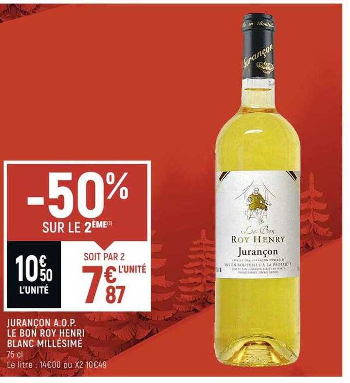 jurançon a.o.p. le bon roy henri blanc millésimé