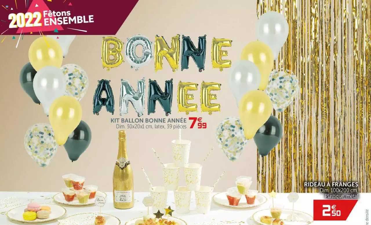 kit ballon bonne année rideau à frances