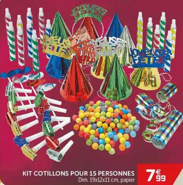 kit cotillons pour 15 personnes