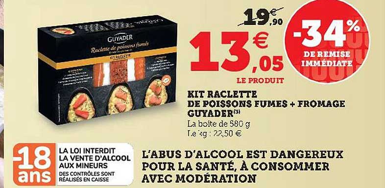 Kit Raclette De Poissons Fumés + Fromage Guyader
