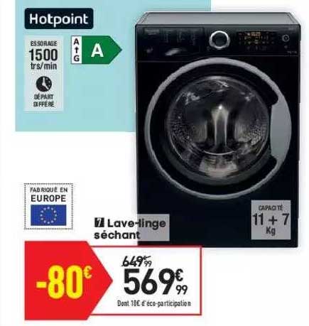 lave-linge séchant hotpoint