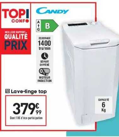 lave-linge top candy