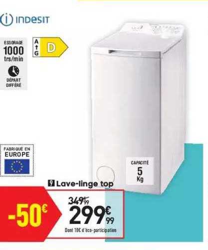 lave-linge top indesit