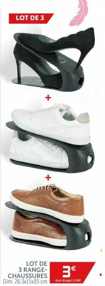 lot de 3 range-chaussures dim. 26.3x15x35cm