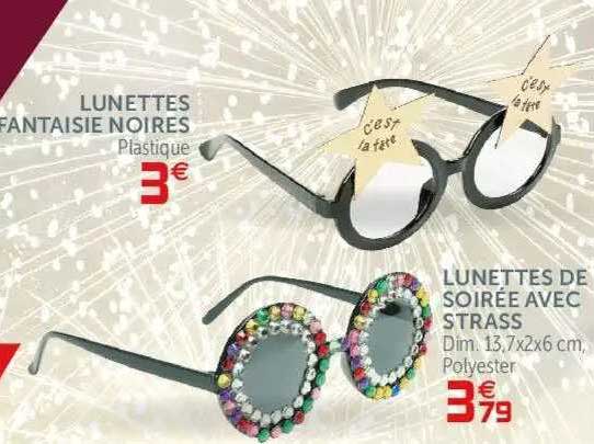 lunettes fantaisie noires plastique lunettes de soirée avec strass