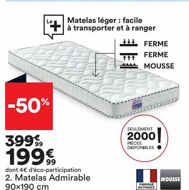 matelas admirable 90x190 cm