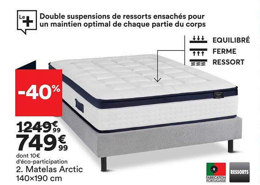 matelas arctic 140x190 cm