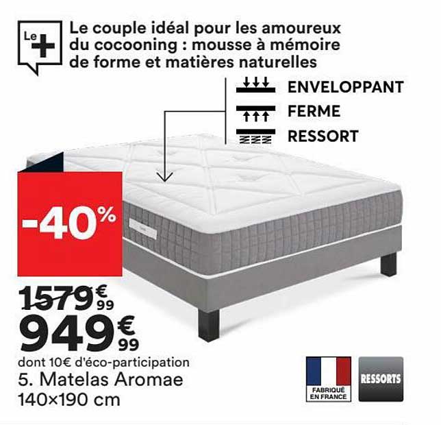matelas aromae 140x190 cm