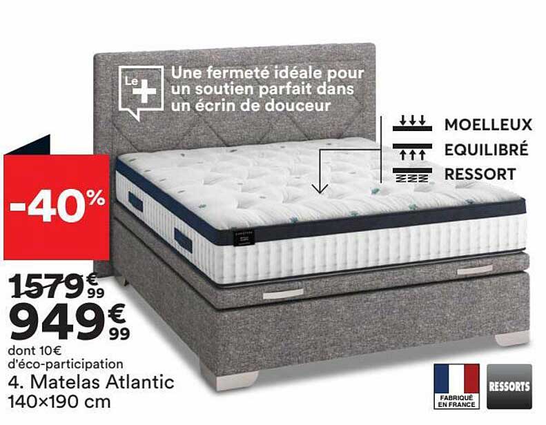 Matelas Atlantic 140x190 Cm
