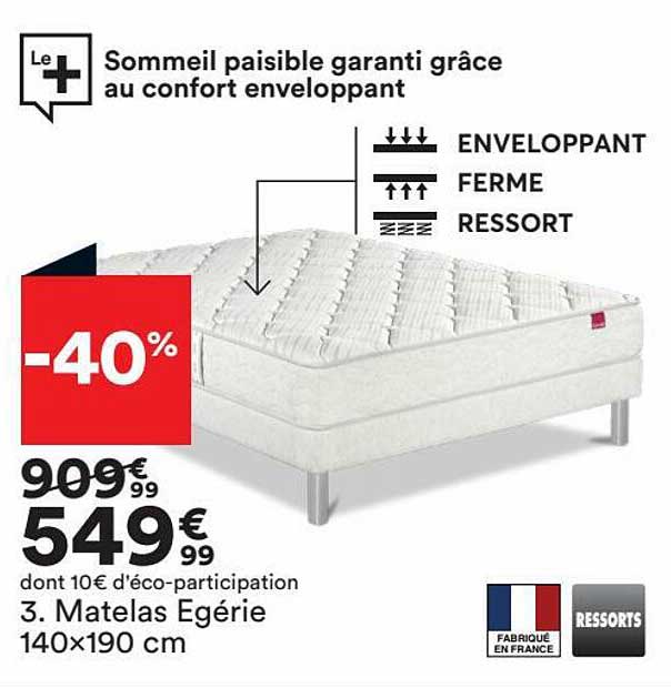 matelas egérie 140x190 cm