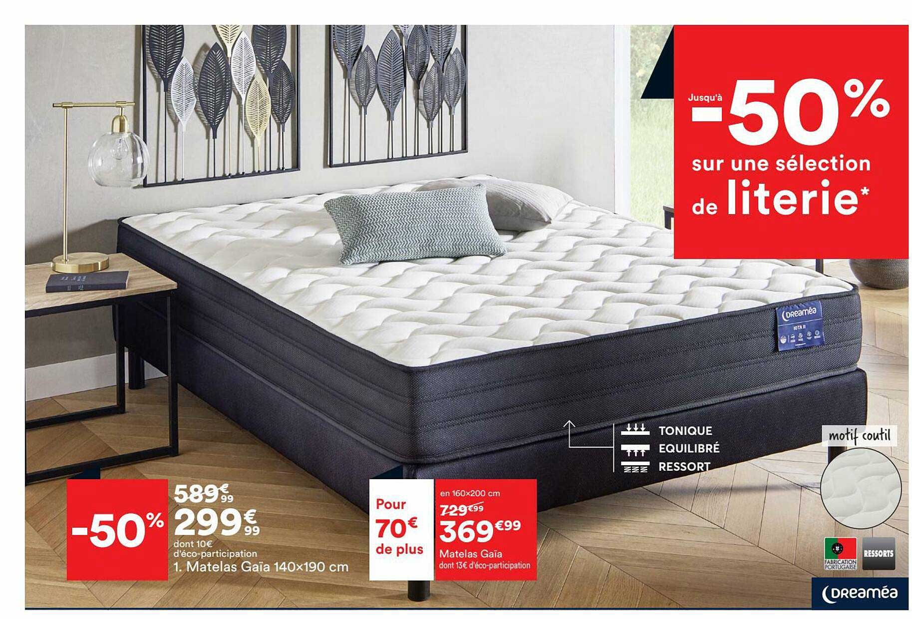 matelas gaïa 140x190 cm