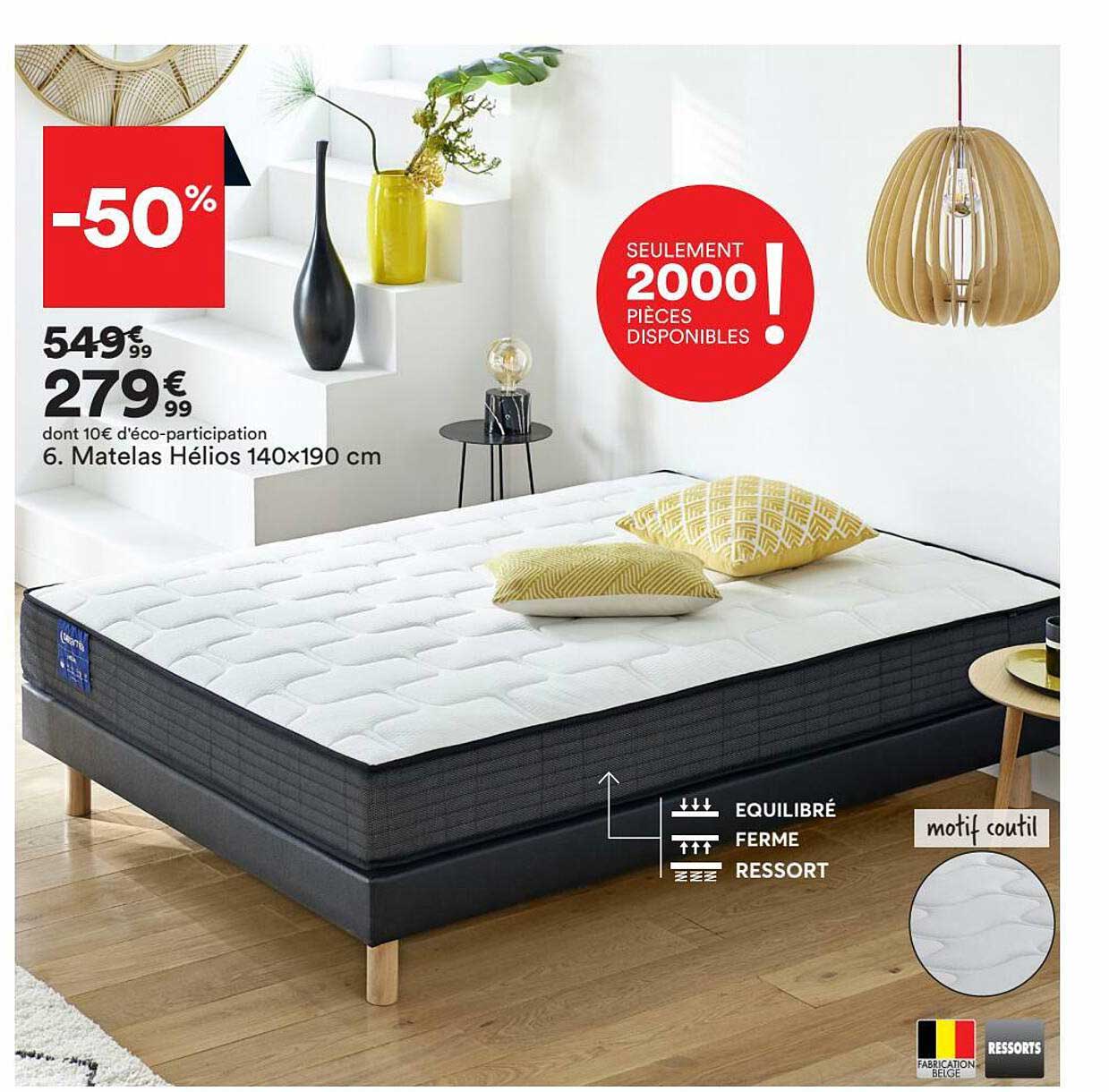 matelas hélios 140x190 cm