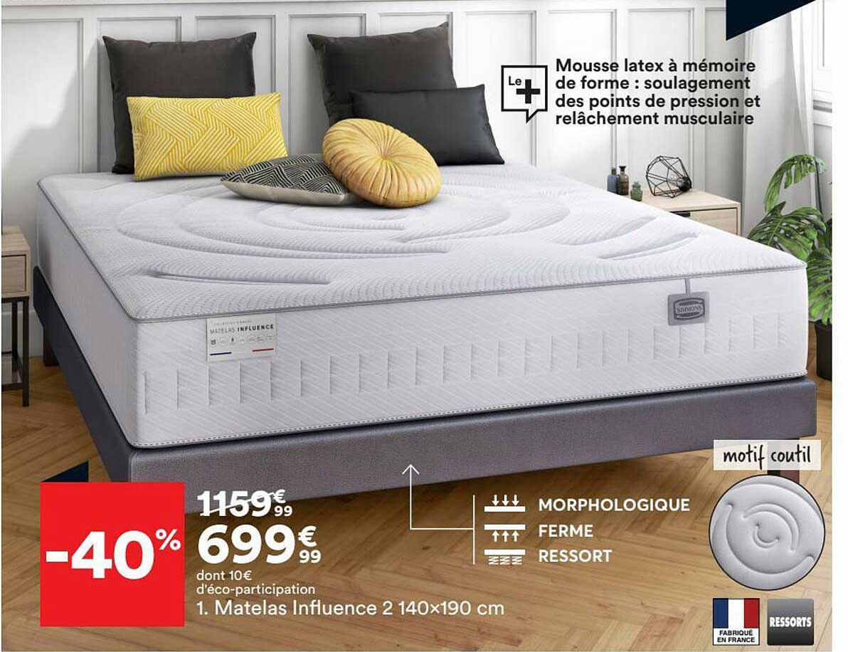matelas influence 2 140x190 cm