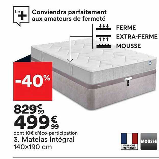 matelas intégral 140x190 cm