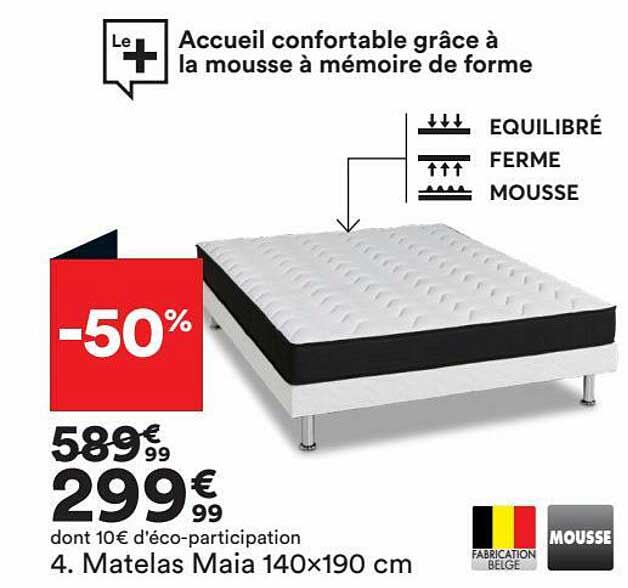 matelas maia 140x190 cm