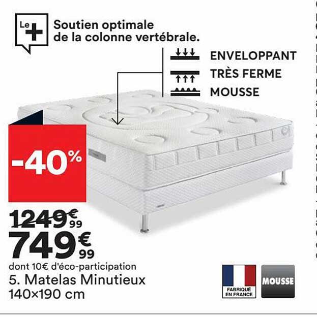 matelas minutieux 140x190 cm