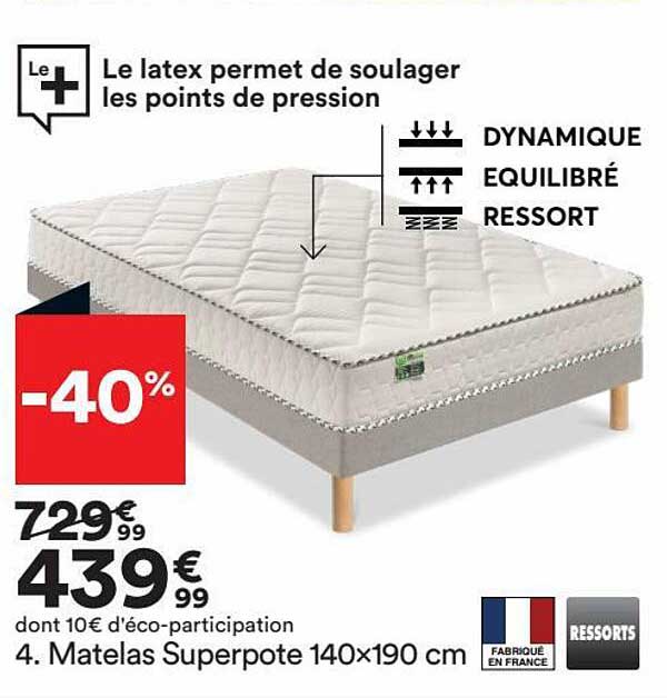 matelas superpote 140x190 cm