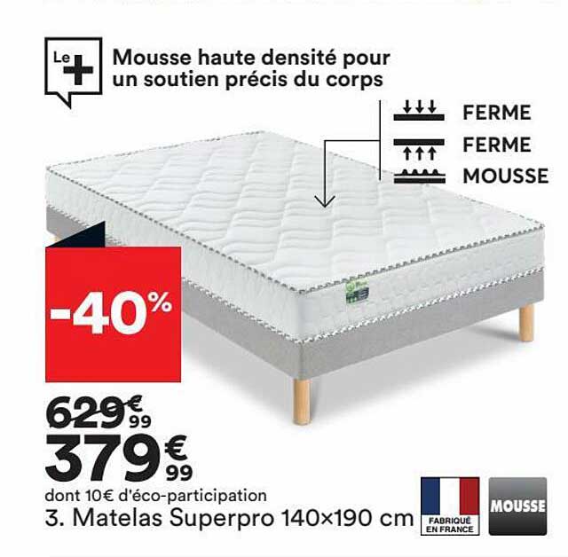 matelas superpro 140x190 cm