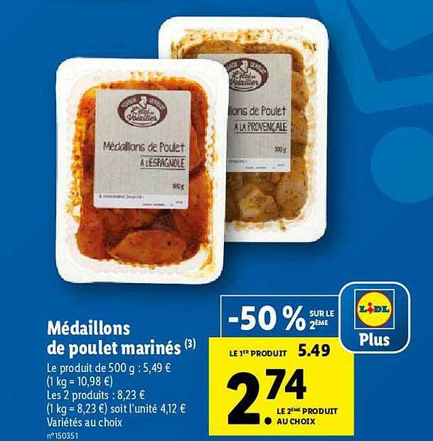 Médaillons De Poulet Marinés